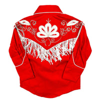 Kid's Vintage Red Embroidered Fringe Western Shirt - Rockmount