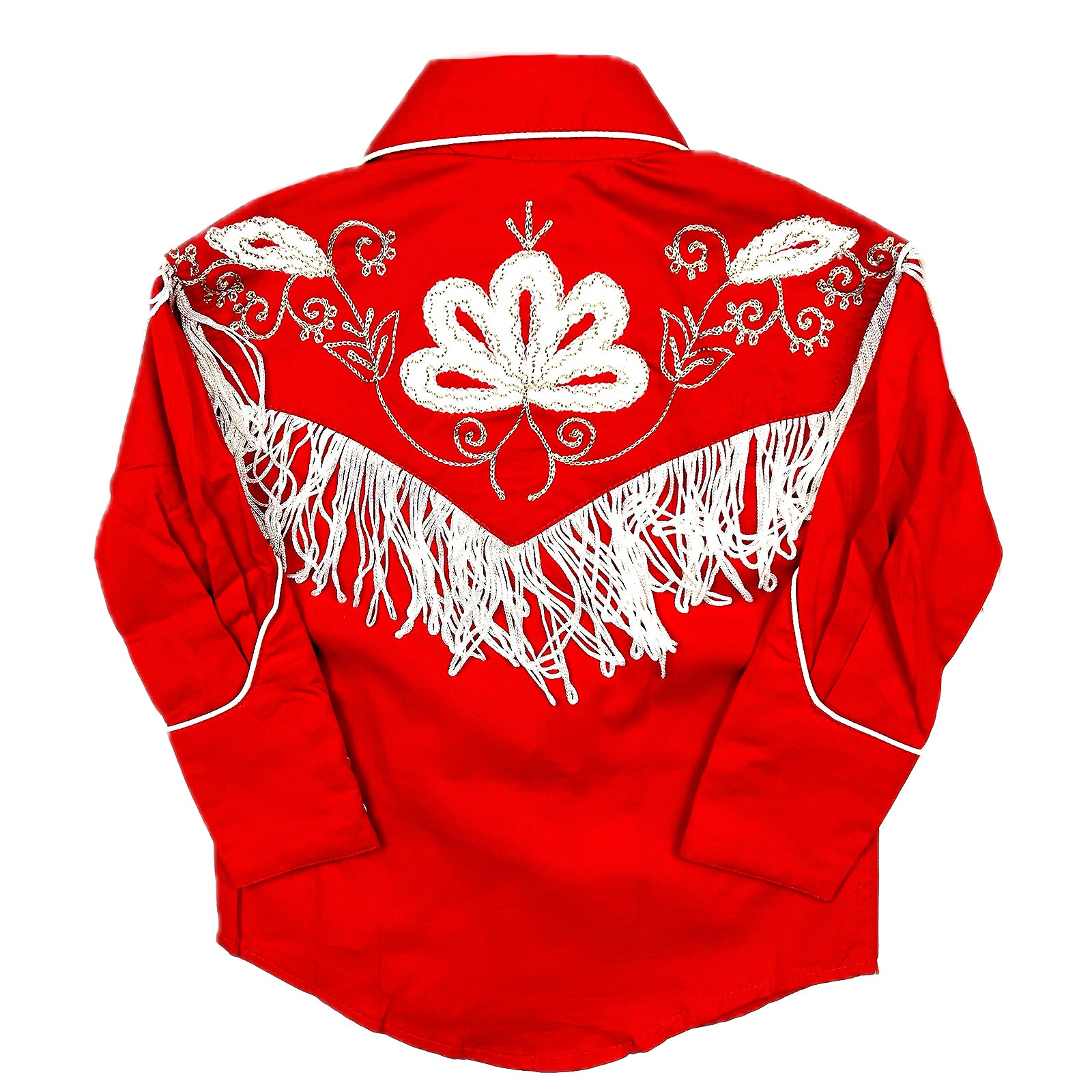 Kid's Vintage Red Embroidered Fringe Western Shirt - Rockmount