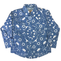 Kid's Blue Bison Bandana Print Western Shirt - Rockmount