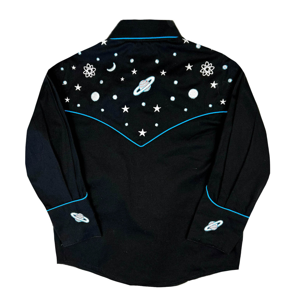 Kid's Black Out of This World Embroidered Western Shirt