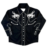 Kid's Vintage Black Bronc Embroidered Western Shirt - Rockmount