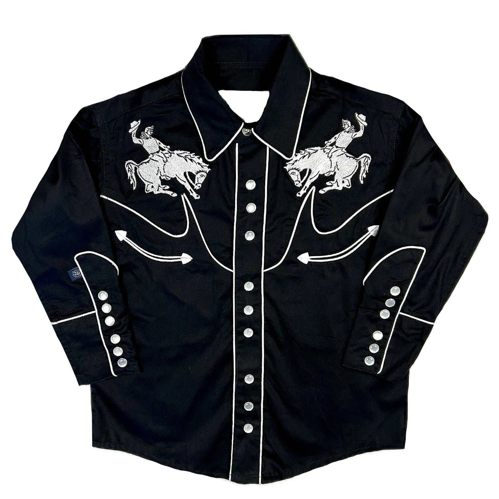 Kid's Vintage Black Bronc Embroidered Western Shirt - Rockmount