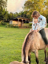 Kid's Ivory Cactus & Cowboy Boots Embroidered Western Shirt