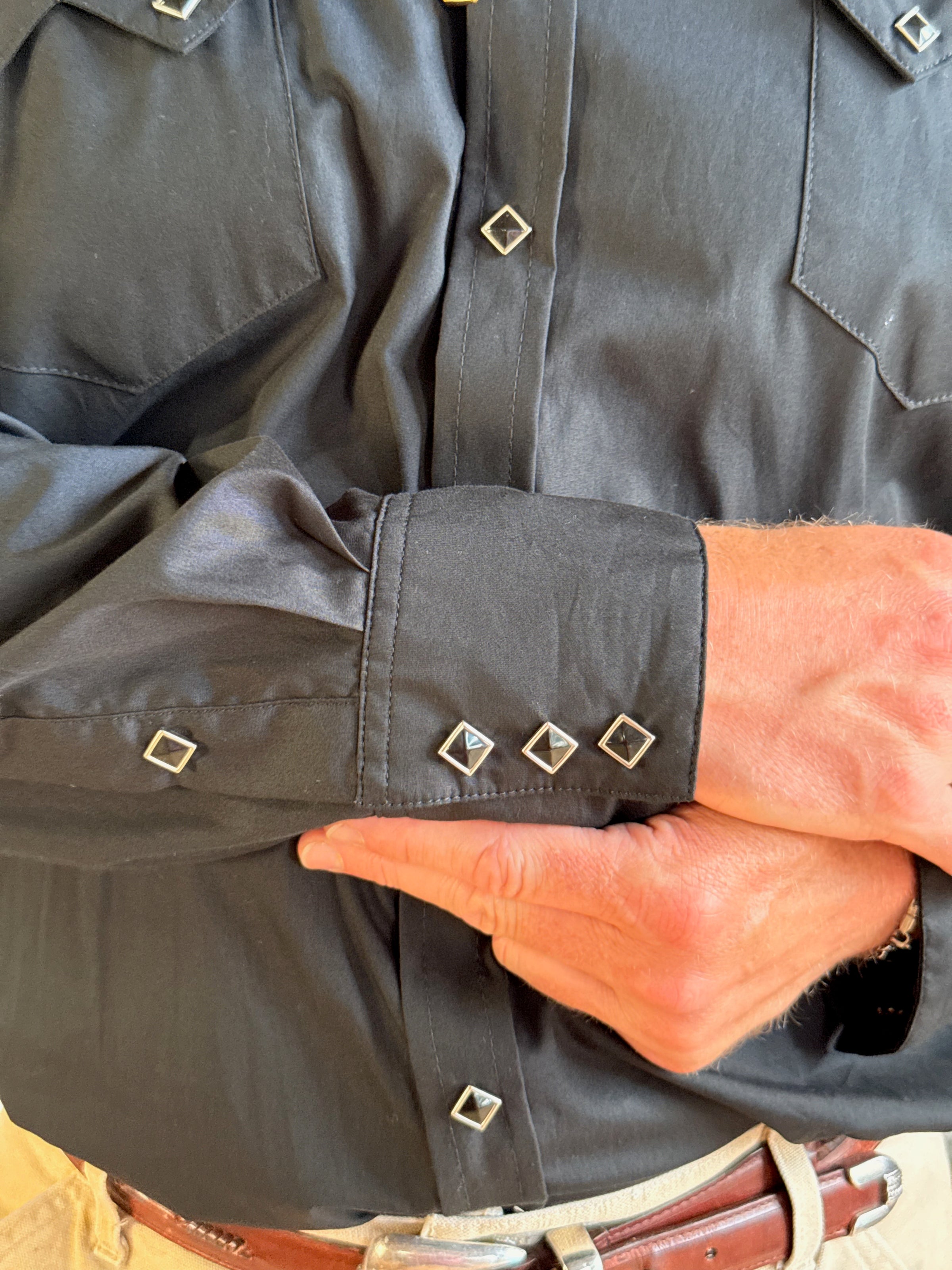 Men's Classic Pima Cotton Solid Black Western Shirt