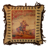 Rockmount Vintage Buffalo Bill Leather Fringe Western Pillow - Rockmount