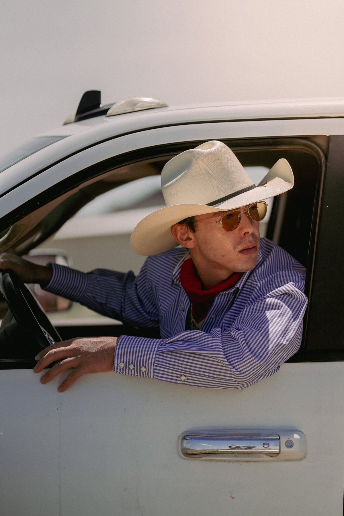 Men's Fine Navy Stripe Western Shirt