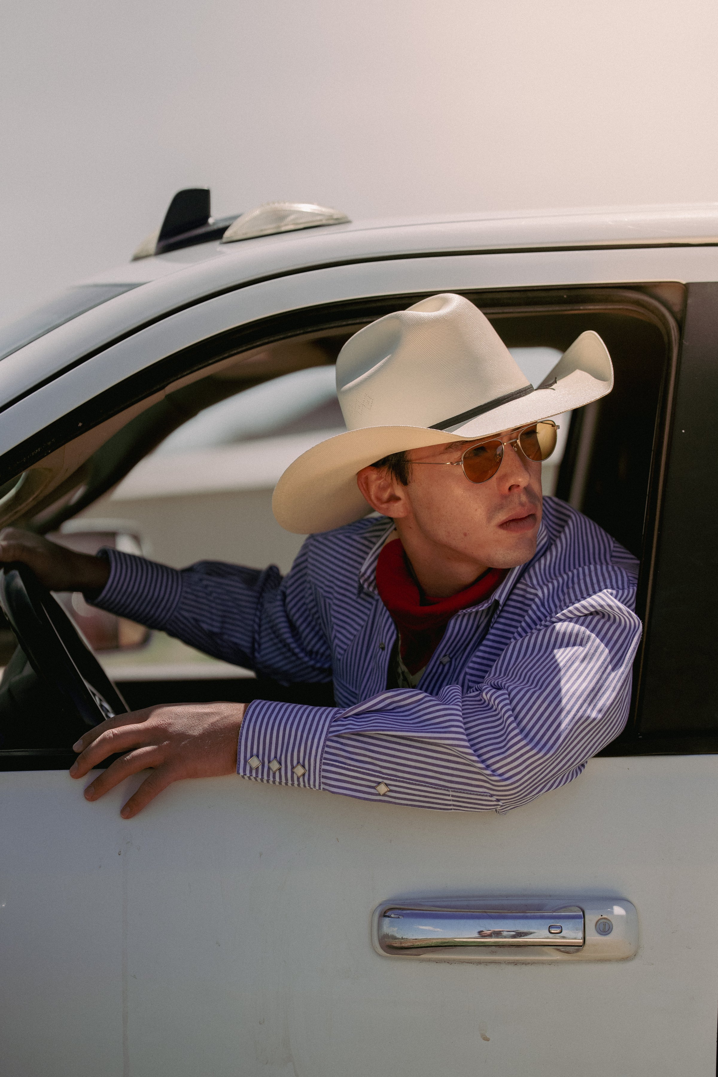 Men's Fine Navy Stripe Western Shirt
