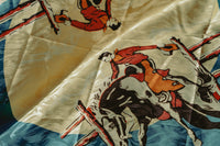 Vintage Rockmount Ranch Wear Bronc Silk Scarf in Blue