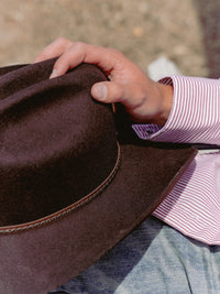 Men's Fine Burgundy Stripe Western Shirt