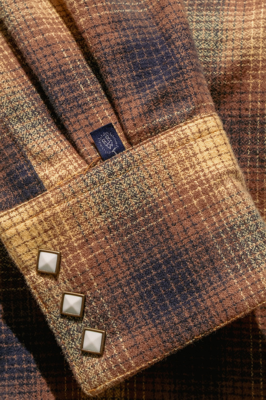 Men's Toast Plush Flannel Plaid Western Shirt by Rockmount Ranch Wear in vintage plaid flannel with sawtooth pocket