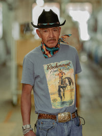 Men's Denim Vintage Bronc Western T-Shirt