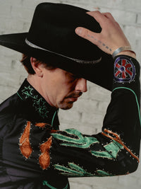 Men's Porter Wagoner Black Embroidered Western Shirt