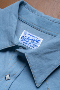 Women's Stonewashed Sky Blue Sawtooth Denim Western Shirt