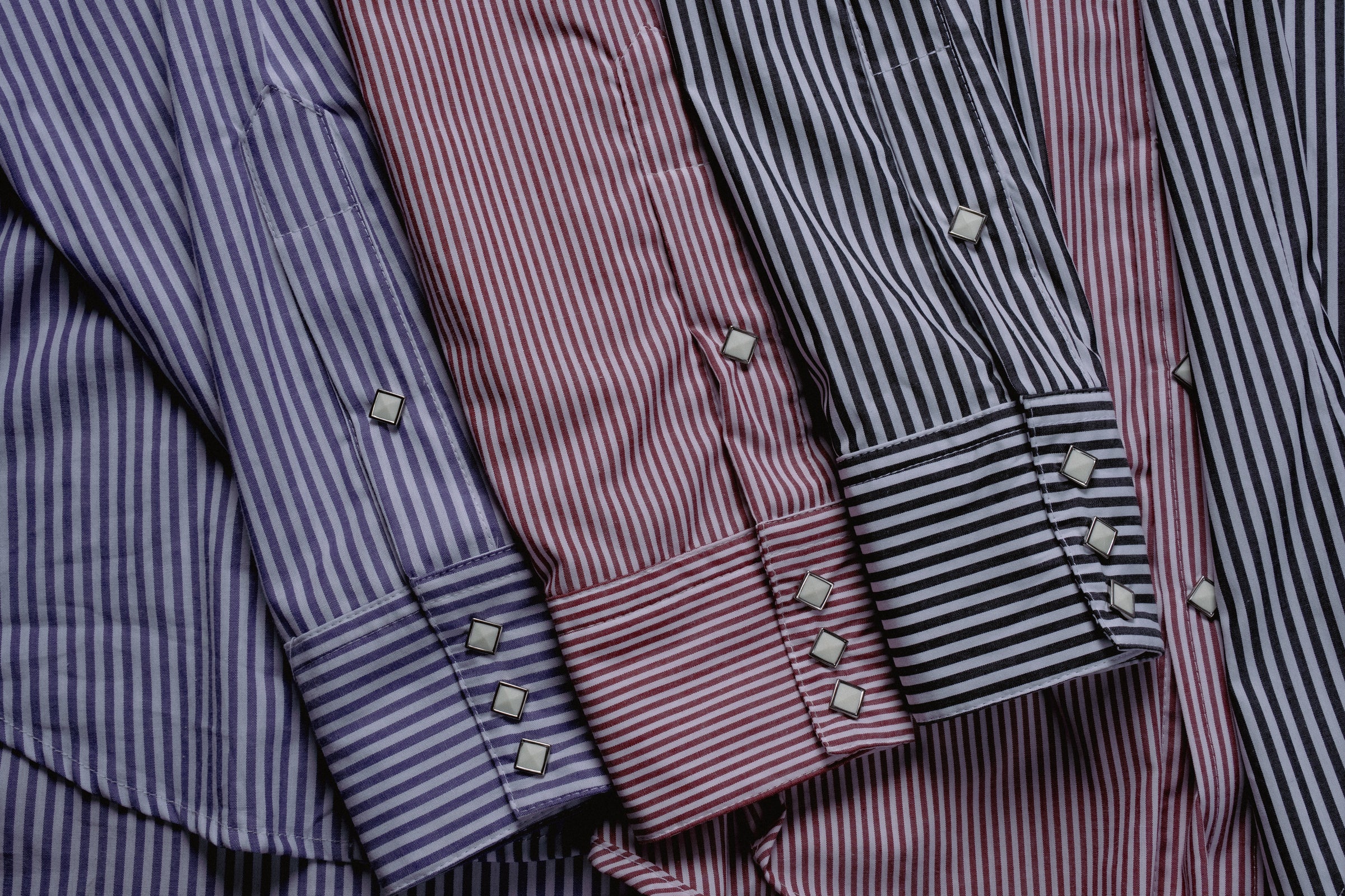 Men's Fine Navy Stripe Western Shirt