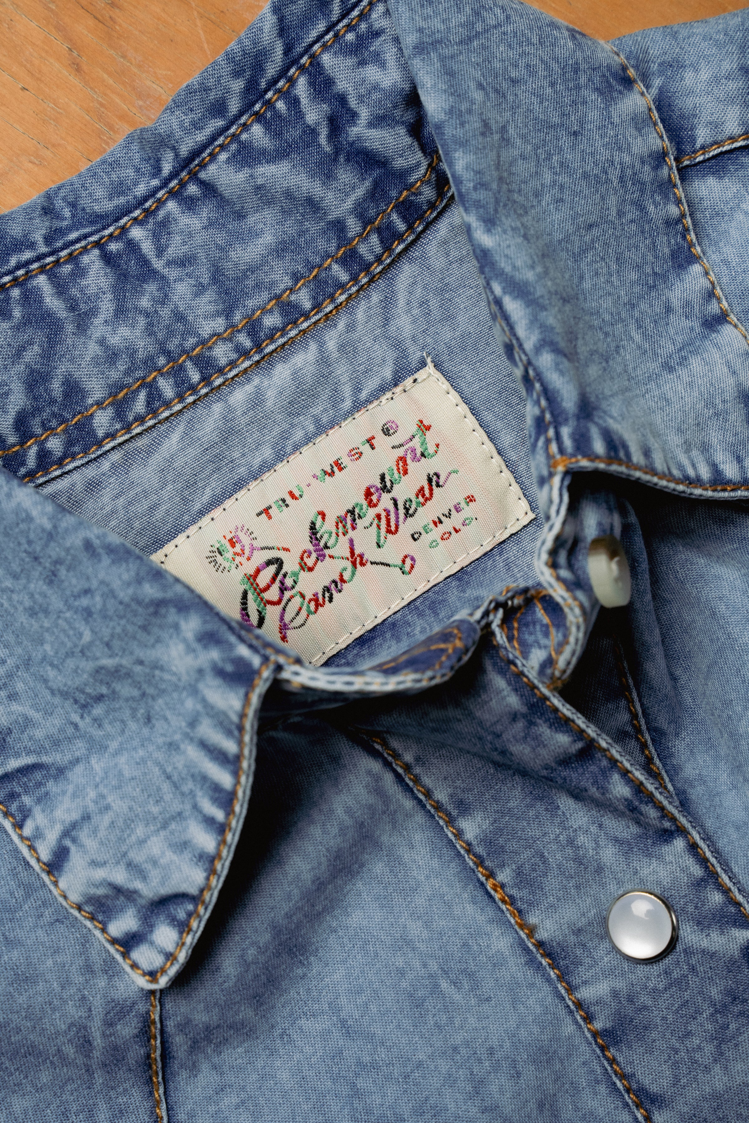 Women's Stonewashed Denim Classic Western Shirt