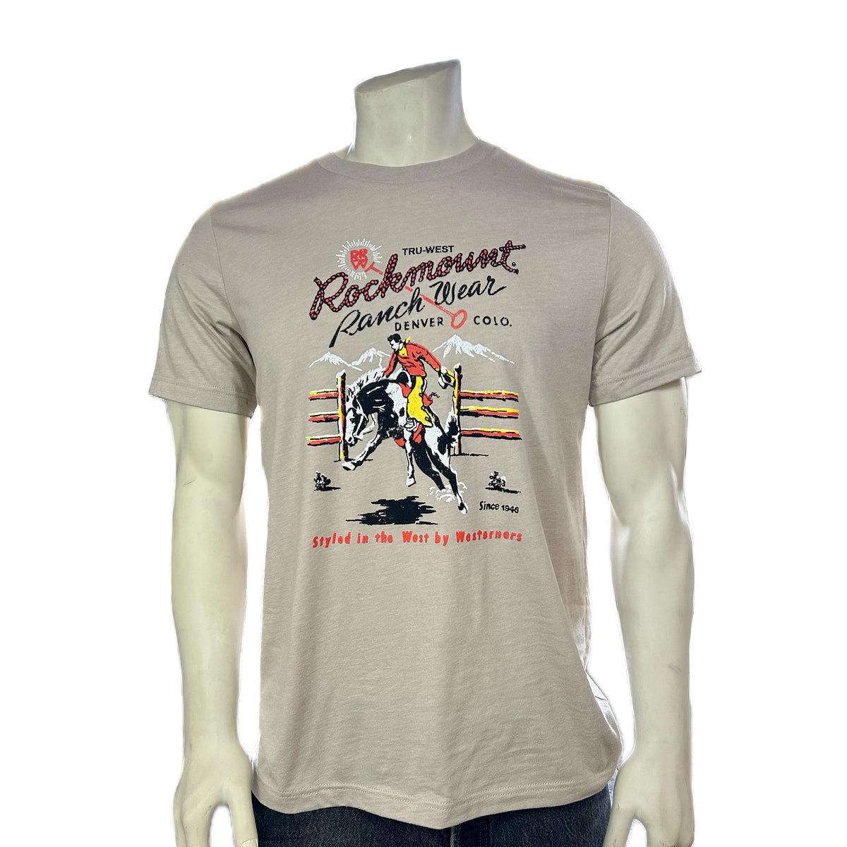 Men's Granite Rockmount Bronc 100% Cotton Western T-Shirt - Rockmount