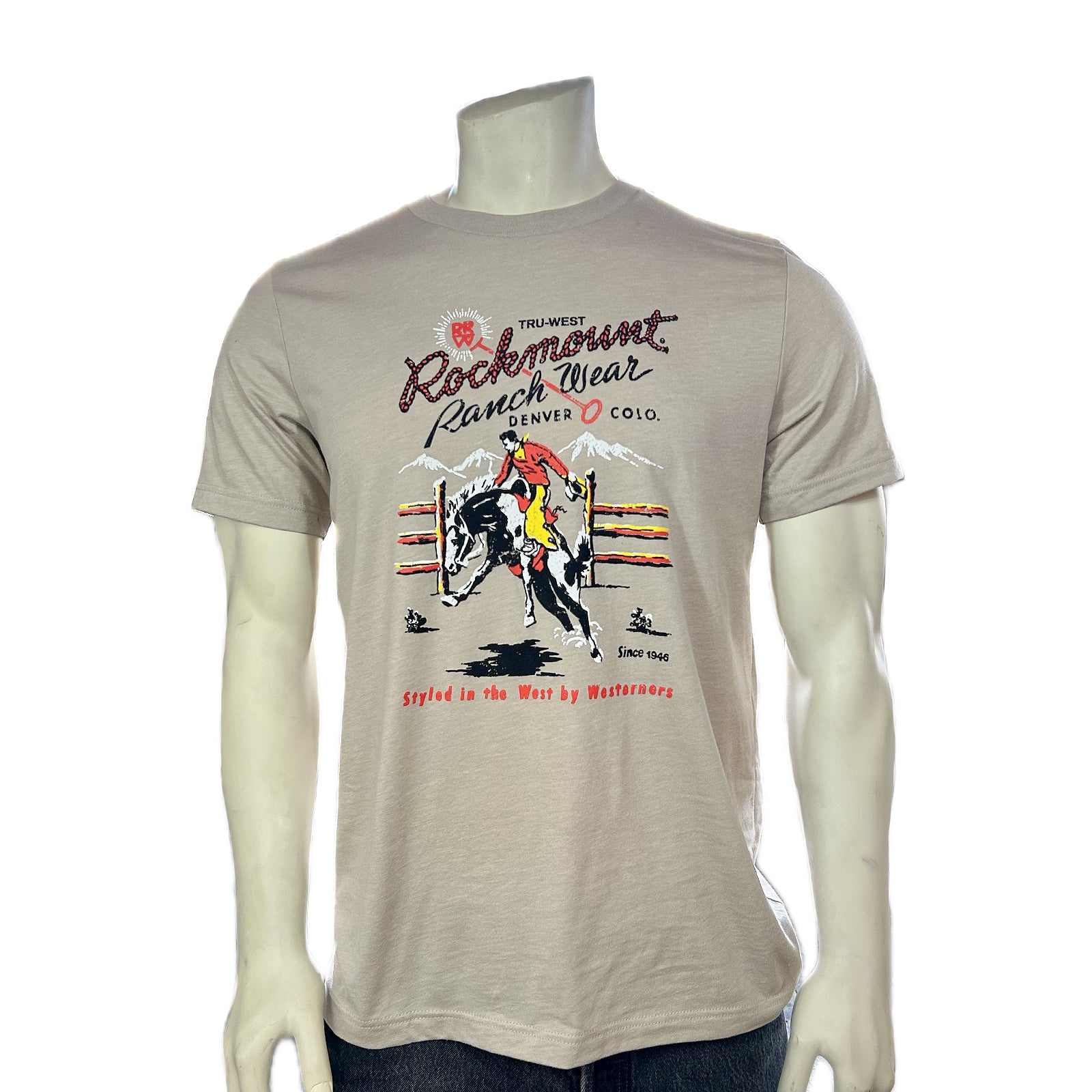 Men's Granite Rockmount Bronc 100% Cotton Western T-Shirt - Rockmount