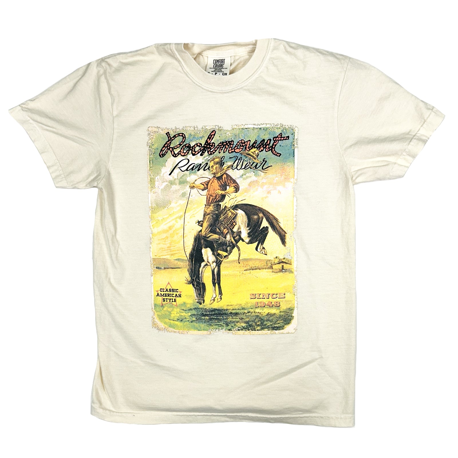 Men's Cream Vintage Bronc Western T-Shirt - Rockmount