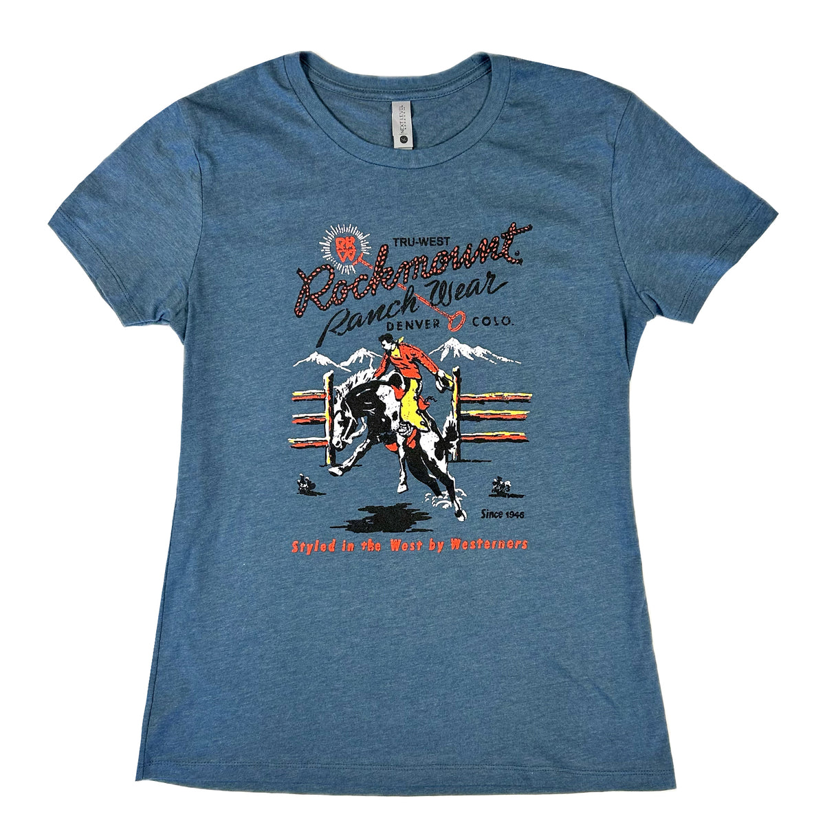 Women's Denim Rockmount Bronc Western T-Shirt - Rockmount