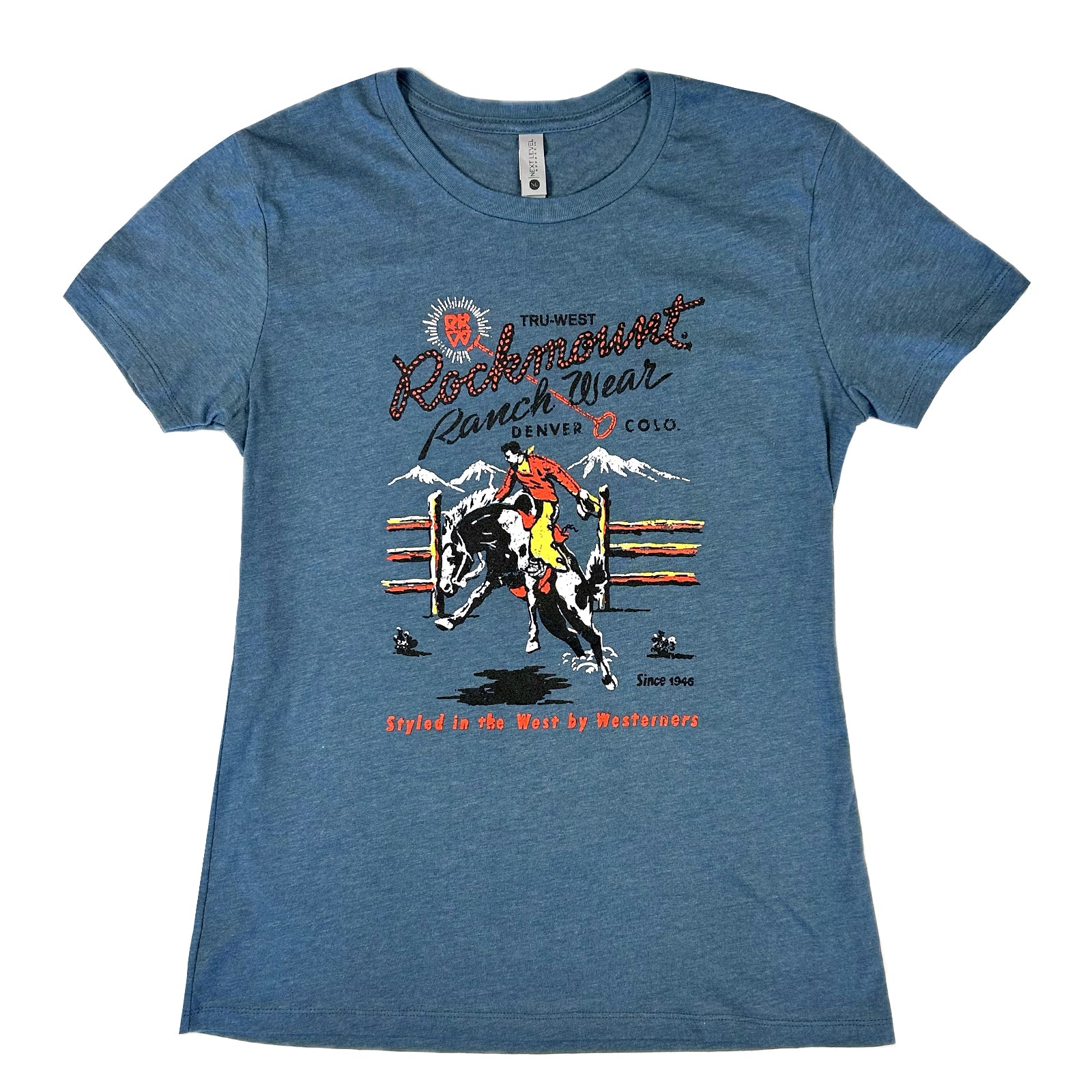 Women's Denim Rockmount Bronc Western T-Shirt - Rockmount