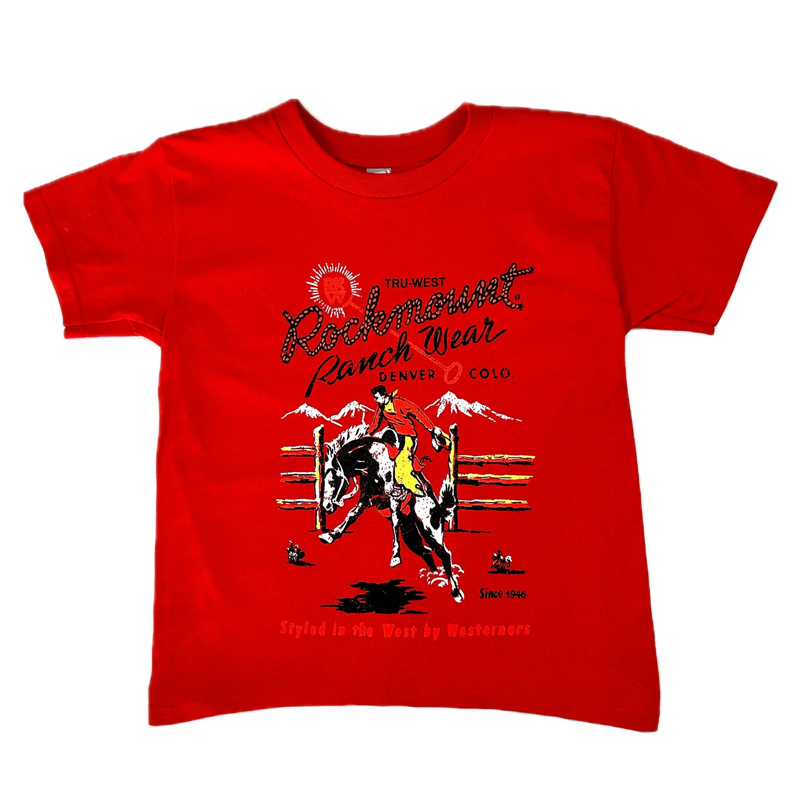 Kid's Rockmount Red Bronc 100% Cotton Western T-Shirts - Rockmount