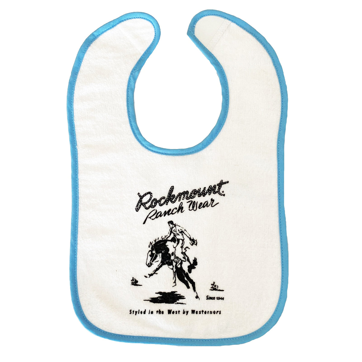 Baby Rockmount Bronc 100% Cotton Western Bib in Blue - Rockmount