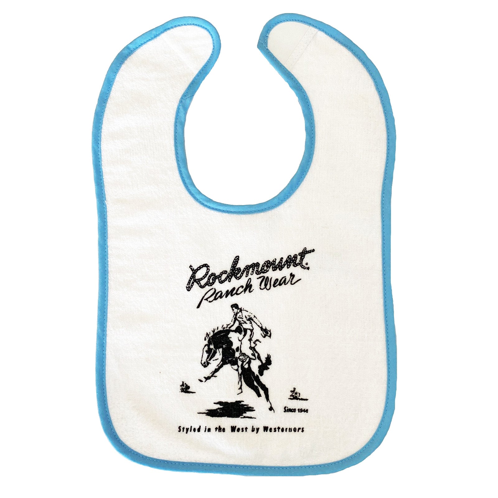 Baby Rockmount Bronc 100% Cotton Western Bib in Blue - Rockmount
