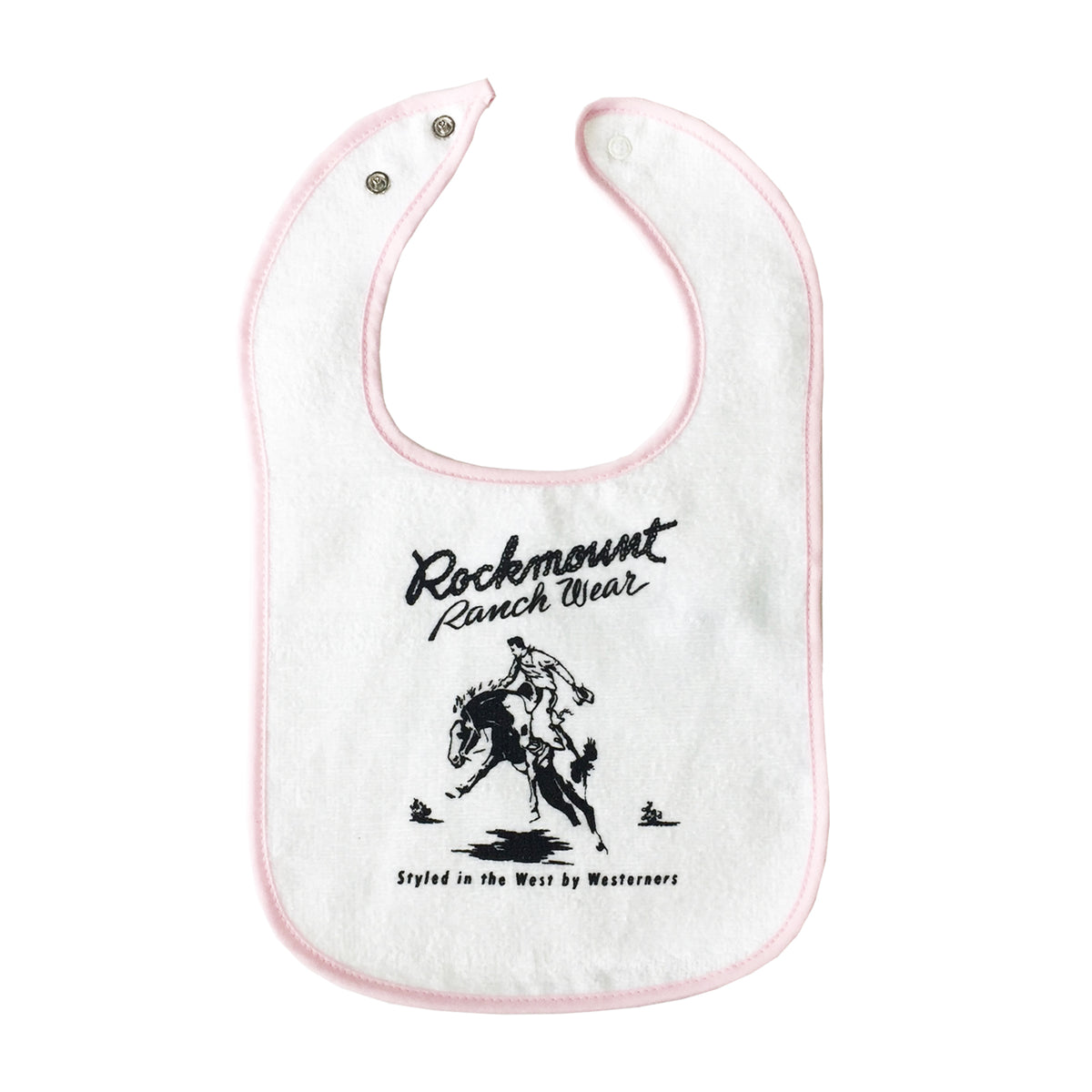 Baby Rockmount Bronc 100% Cotton Western Bib in Pink - Rockmount