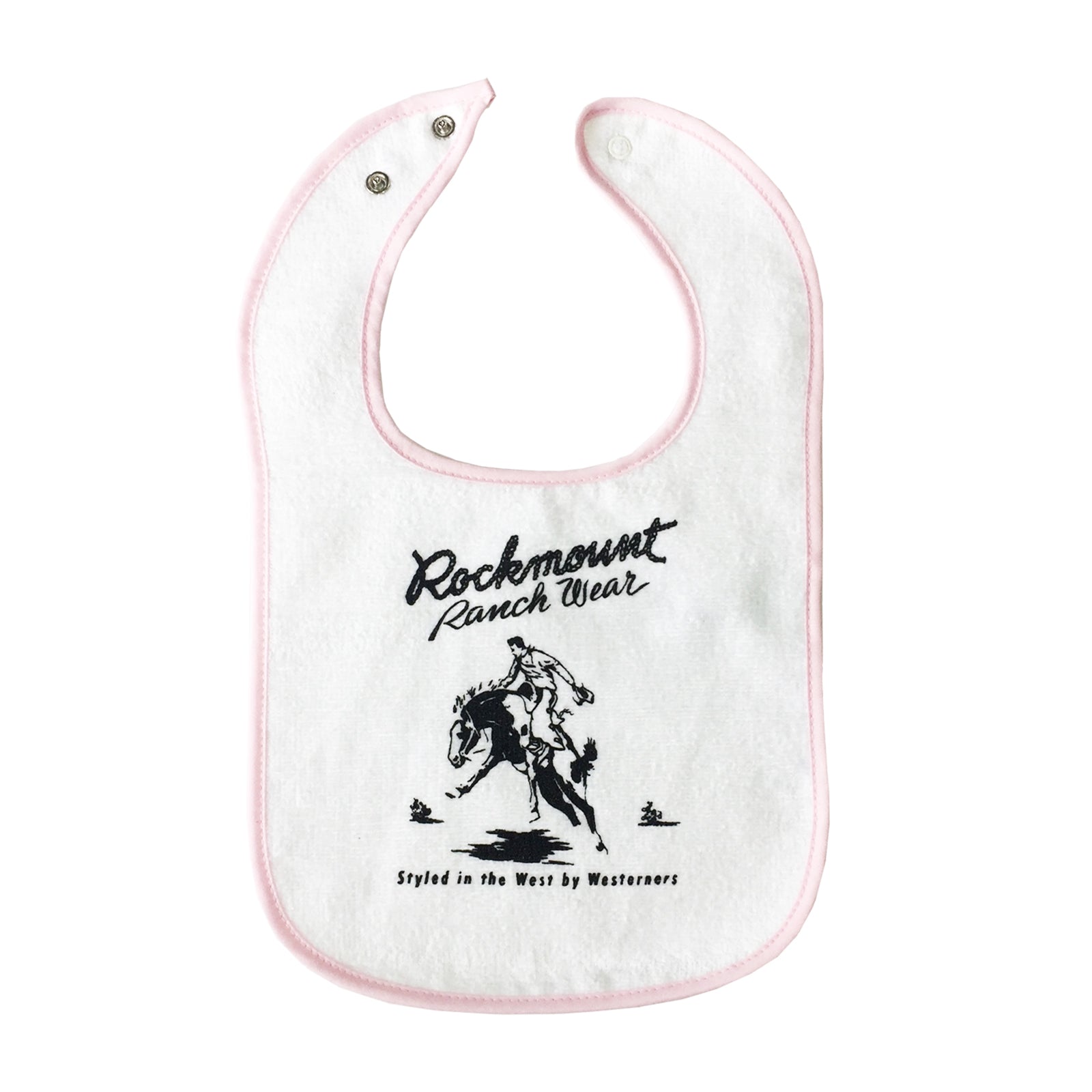 Baby Rockmount Bronc 100% Cotton Western Bib in Pink - Rockmount