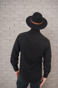 Men's Sueded Tencel Charcoal Black Western Shirt