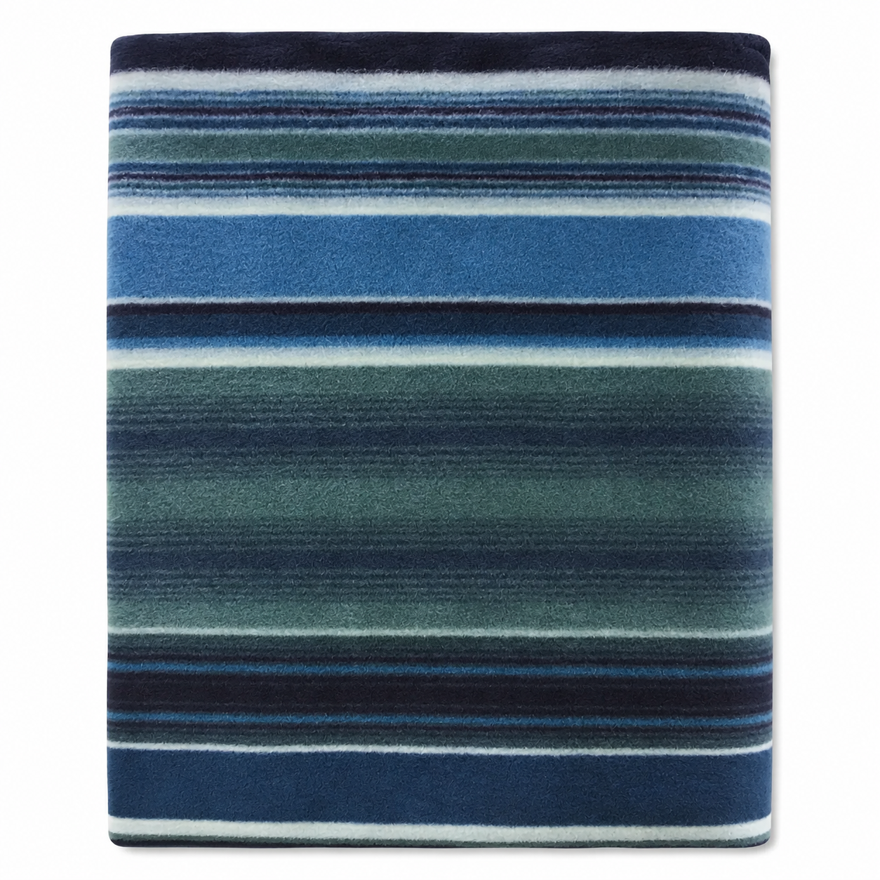 Striped Pattern Fleece Western Blanket in Blue