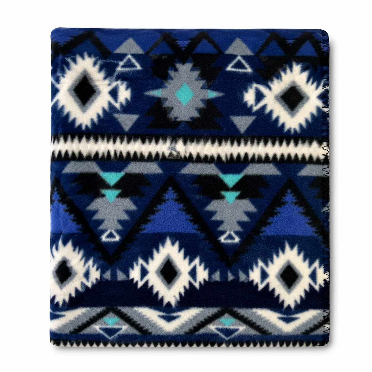 Native Pattern Fleece Western Blanket in Blue & Black