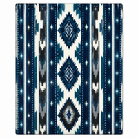 Native Pattern Fleece Western Blanket in Blue
