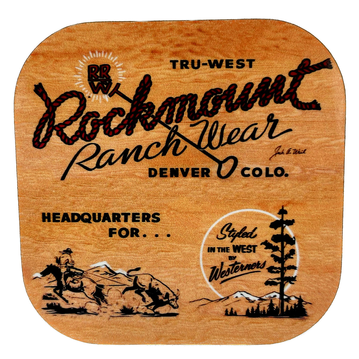 Cowboy Calf Roper Western Coaster - Rockmount