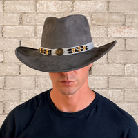 Suede Canyon Western Hat in Gray