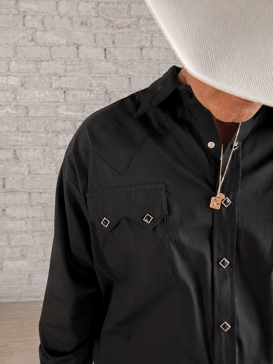 Men's Classic Pima Cotton Solid Black Western Shirt