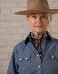 Women's Indigo Chambray Sawtooth Pocket Western Shirt