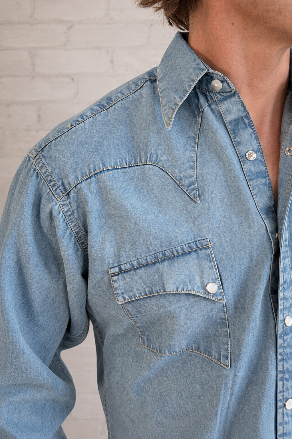 Men's Classic Denim Quarter Horse Western Shirt