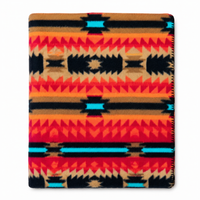 Native Pattern Fleece Western Blanket in Orange