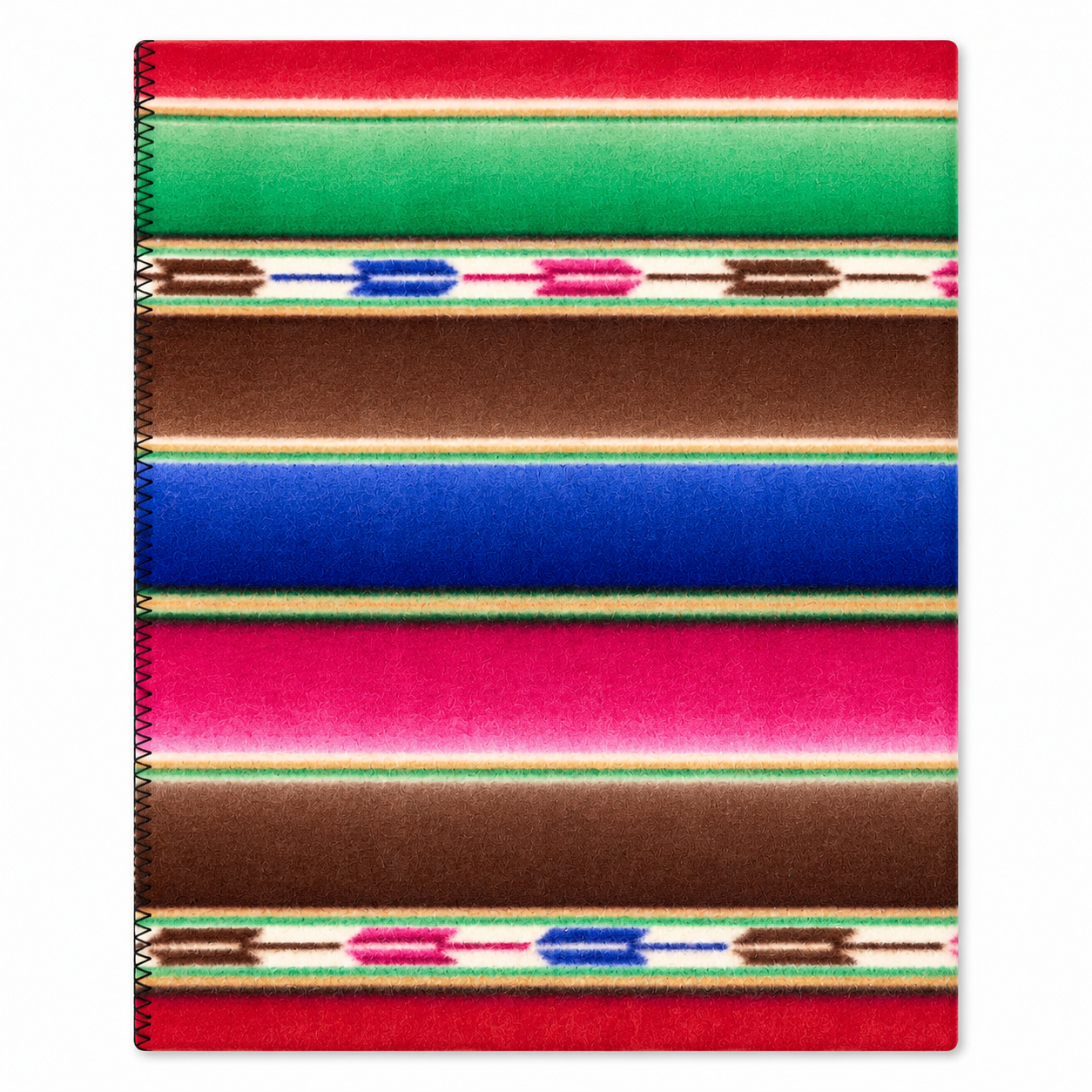 Native Serape Pattern Fleece Western Blanket in Brown & Purple