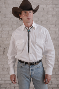 Men's White Quarter Horse Pima Cotton Western Shirt