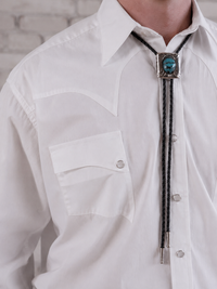 Men's White Quarter Horse Pima Cotton Western Shirt