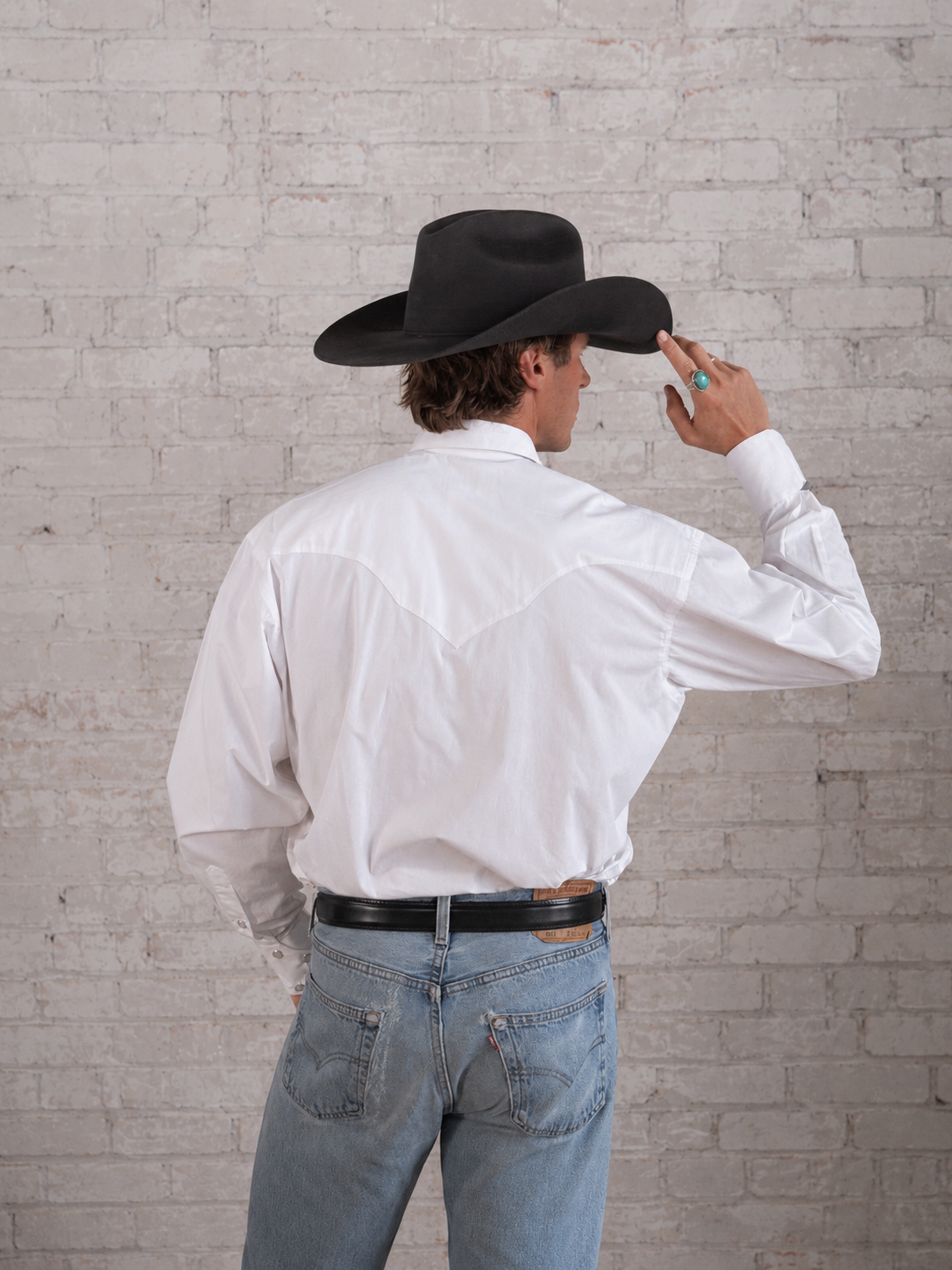 Men's White Quarter Horse Pima Cotton Western Shirt