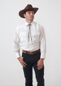 Men's White Quarter Horse Pima Cotton Western Shirt