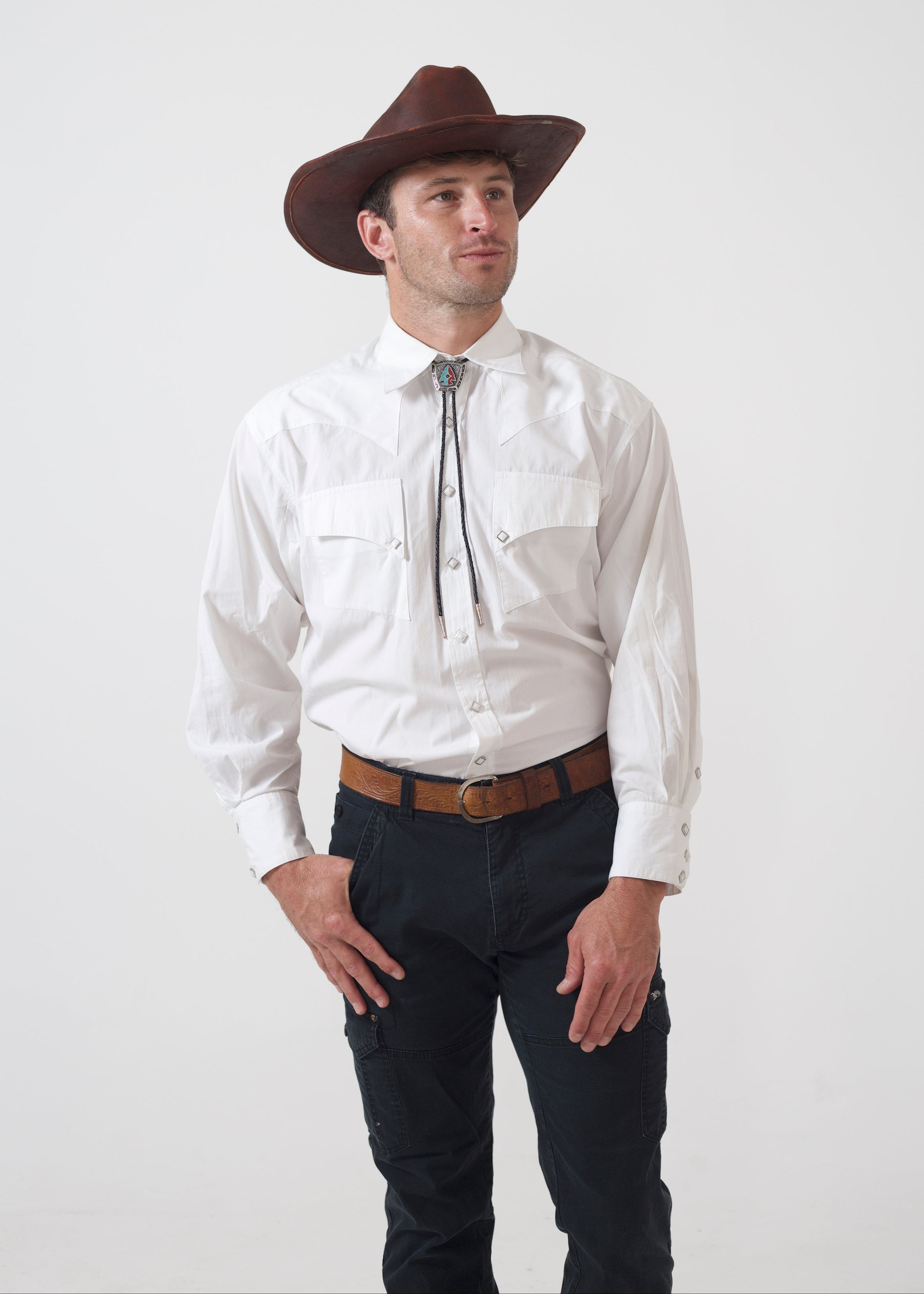 Men's White Quarter Horse Pima Cotton Western Shirt