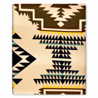 Native Pattern Fleece Western Blanket Tan & Brown