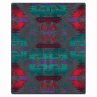 Native Pattern Fleece Western Blanket in Grey
