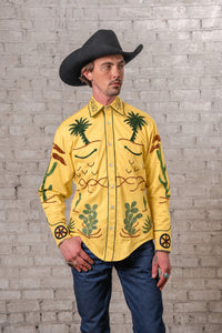 Men's Porter Wagoner Gold Embroidered Western Shirt