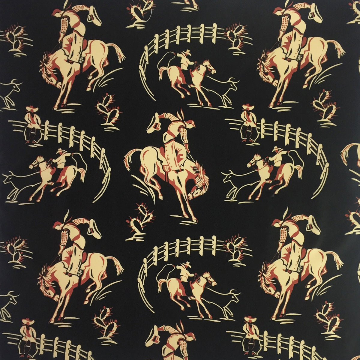 Vintage Rockmount Bronc Western Cotton Bandana in Black - Rockmount