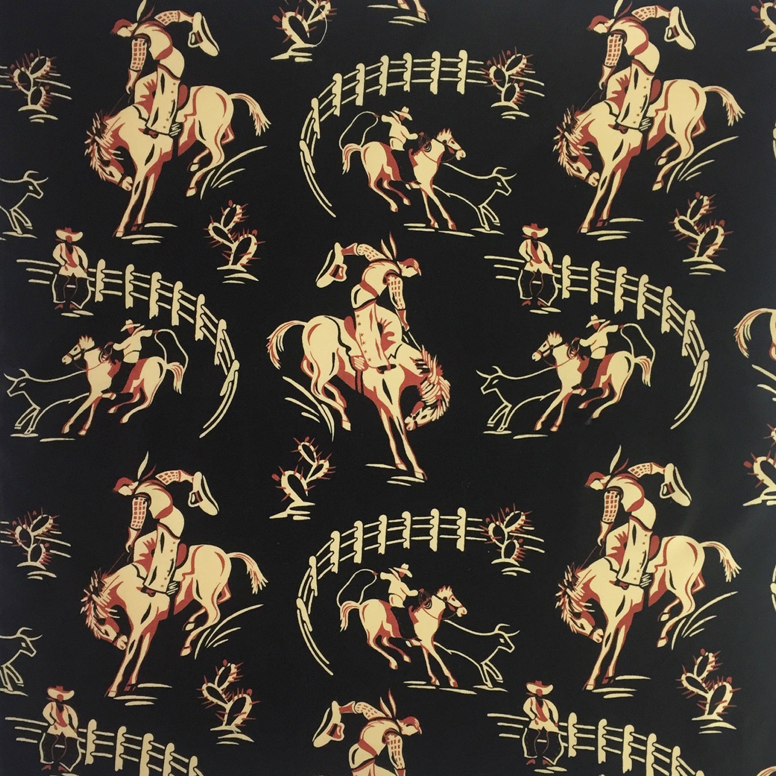 Vintage Rockmount Bronc Western Cotton Bandana in Black - Rockmount